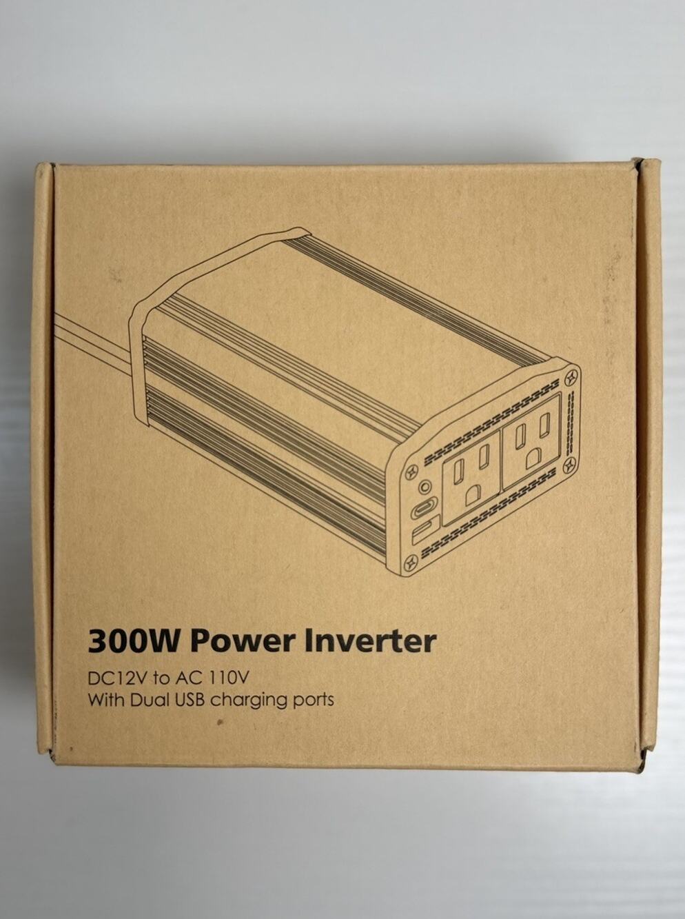 ALLWEI 300W Car Power Inverter DC 12V to 110V AC USB-C PD65W Dual Outlet